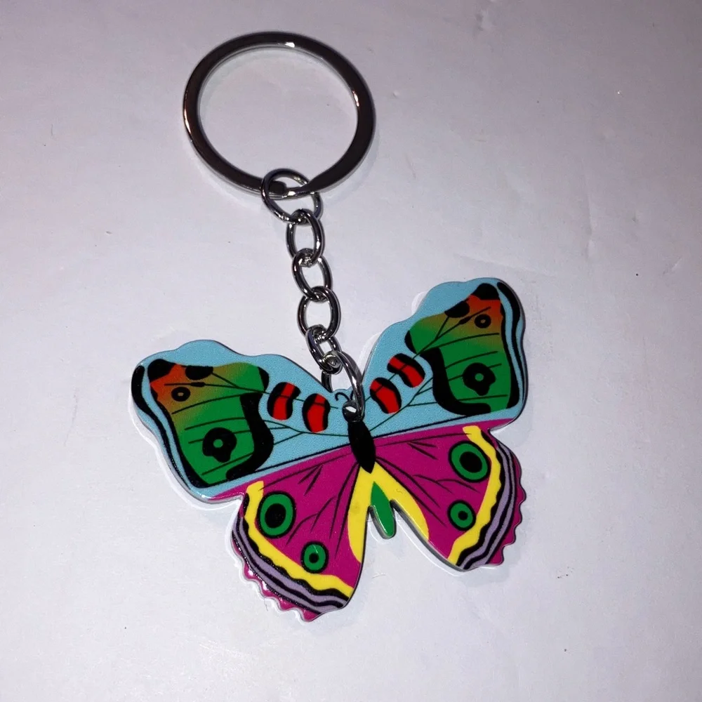Colorful‎ Butterfly Keychain NWOT 2”